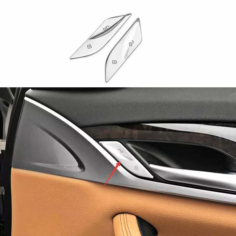 2018-22 BMW 5 Series G30 Matte Silver Sticker Trim Door Buckle Button Switch