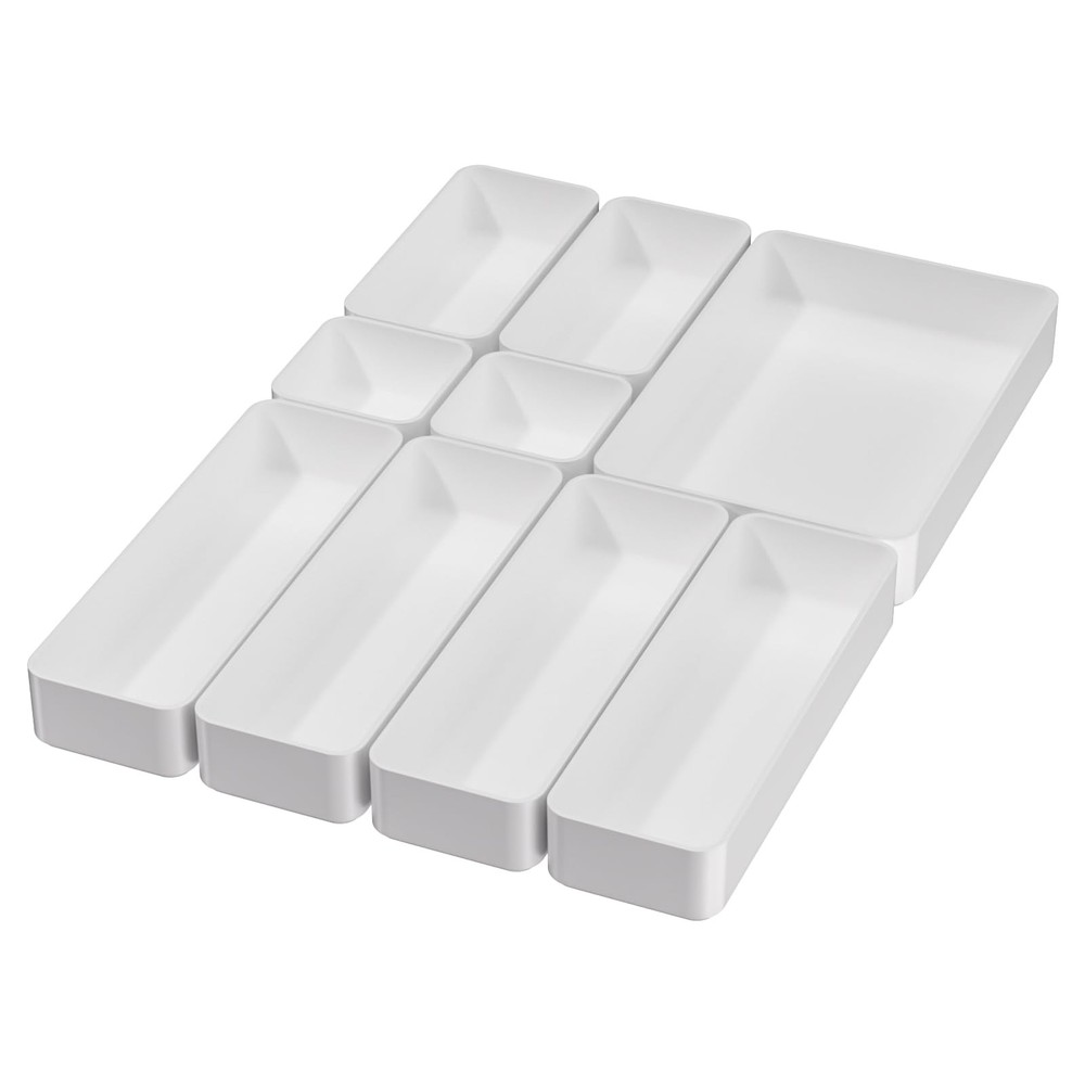 9 Pcs Stackable Drawer Organizer Trays Set, Multifunctional Stackable Storage...