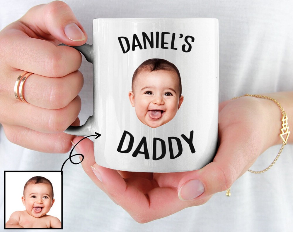 Custom Baby Photo Mug For Daddy Funny Meaningful Father's Day Gift For Dad Fathe