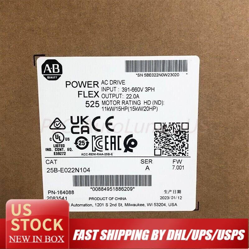 Allen Bradley 25B-E022N104 PowerFlex 525 AC Drive 15kW 20Hp US Free Tax