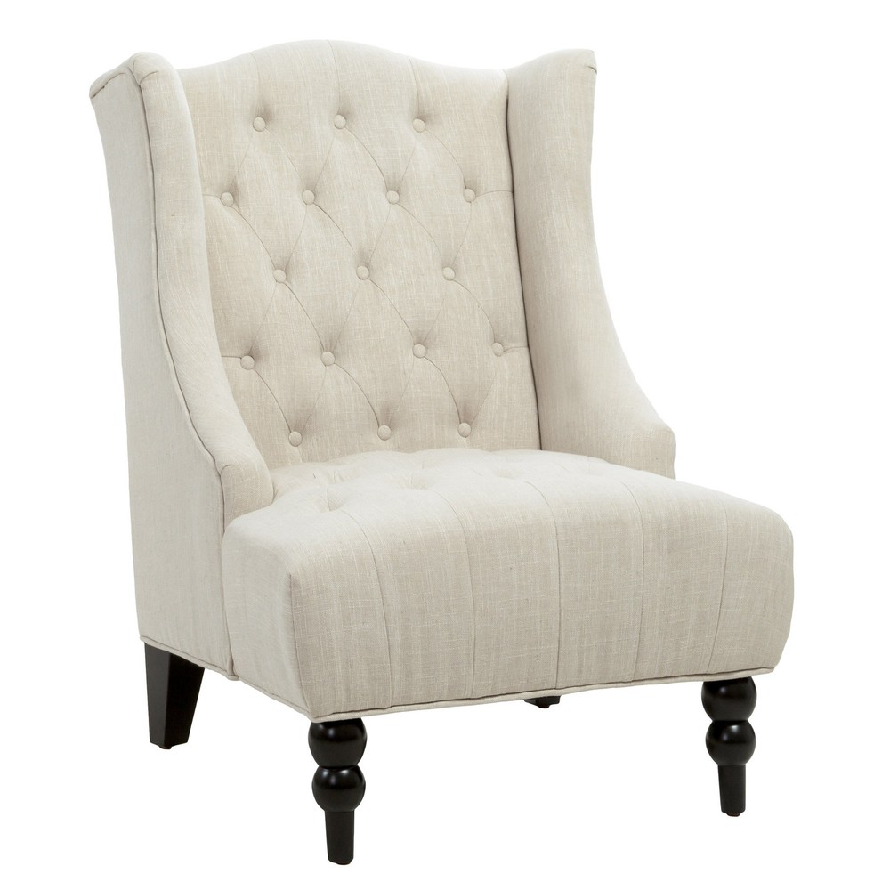 GDFStudio Luxe Vintage Tufted Fabric Accent Chair for Living Room