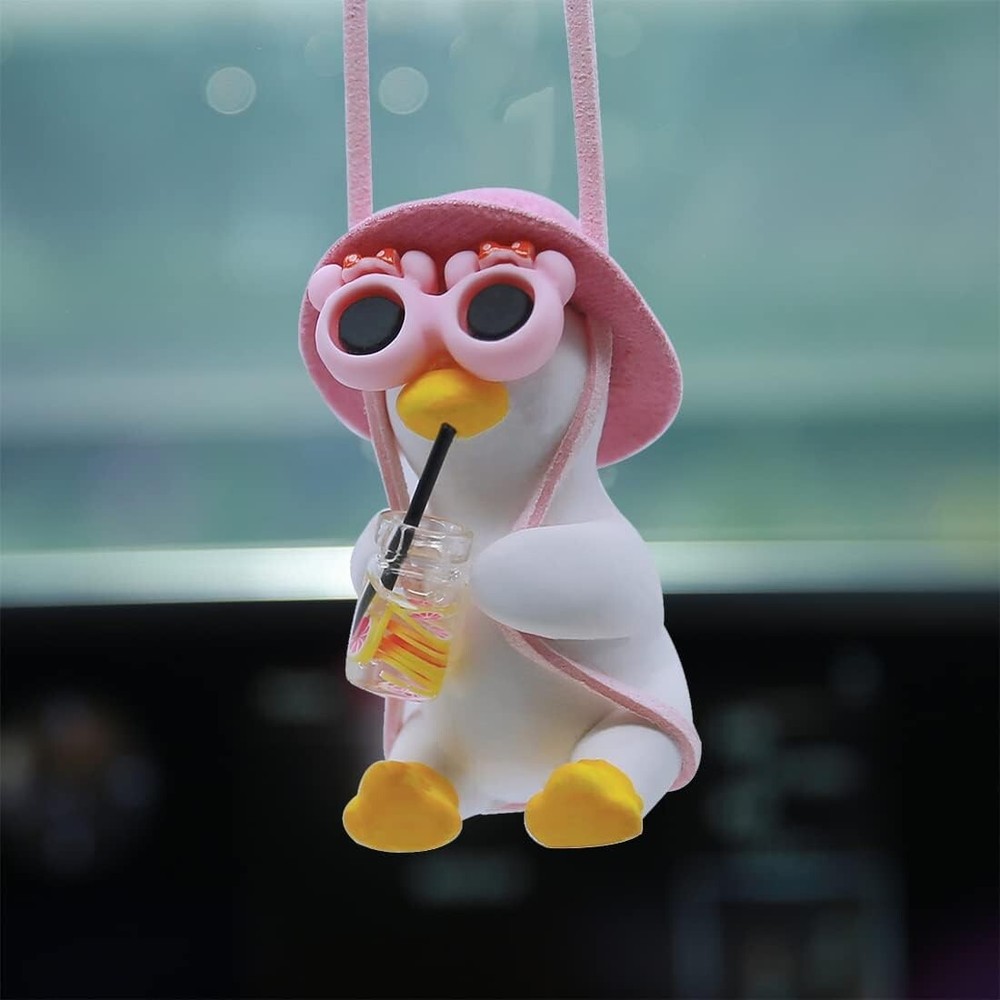 Cool Swinging Duck Car Hanging Ornament, Pendant Interior Rearview Mirror Decor