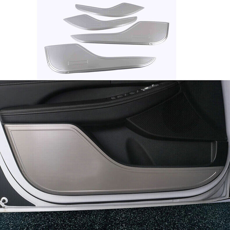 For Hyundai Sonata 2020-2023 Silver Steel Side Door Bottom Anti Kick Trim Cover