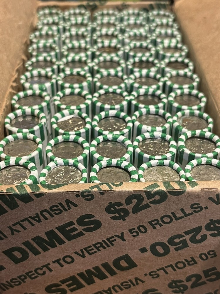 UNSEARCHED Roosevelt Dime Roll Bank Roll POSSIBLE SILVER & ERROR COINS!!