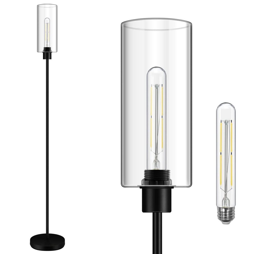 Floor Lamp for Living Room, Modern Standing Lamp Stand Up Lamp with Glass Lam...