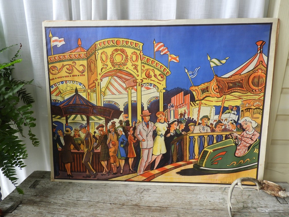 1940's Art Deco Carnival Poster|Willsons Show Printer Poster Leicester 39