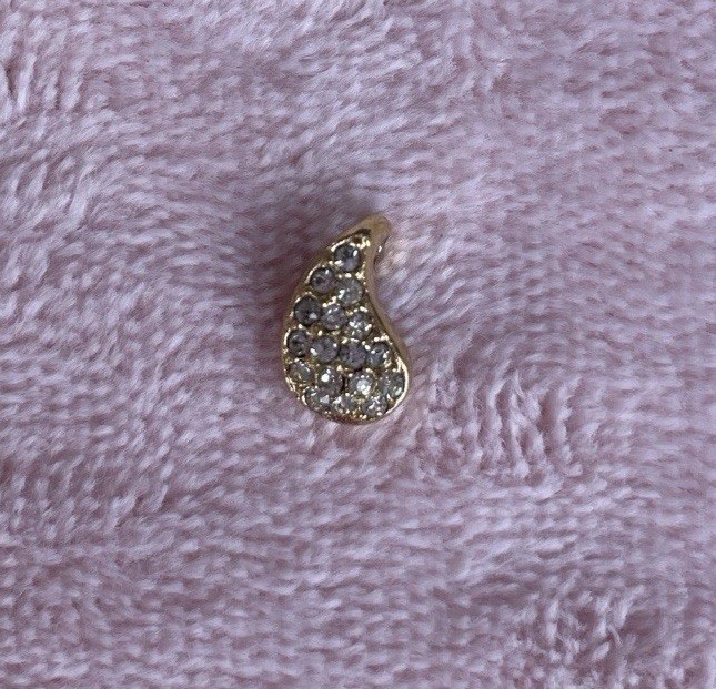 Vintage Dior Gold Plated Rhinestone Drop Pendant