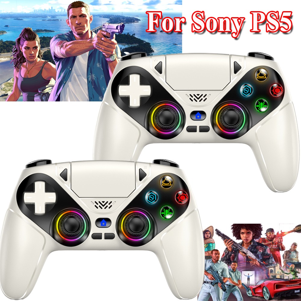 2-Pair For Sony Playstation 5 PS5 DualSense Wireless White Controller w/Flash US