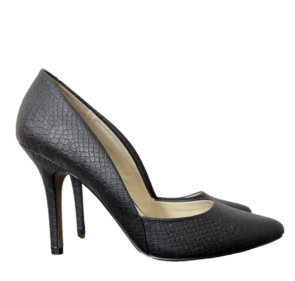 Aldo Black Textured Synthetic Heels for Women Size 8 Dressy