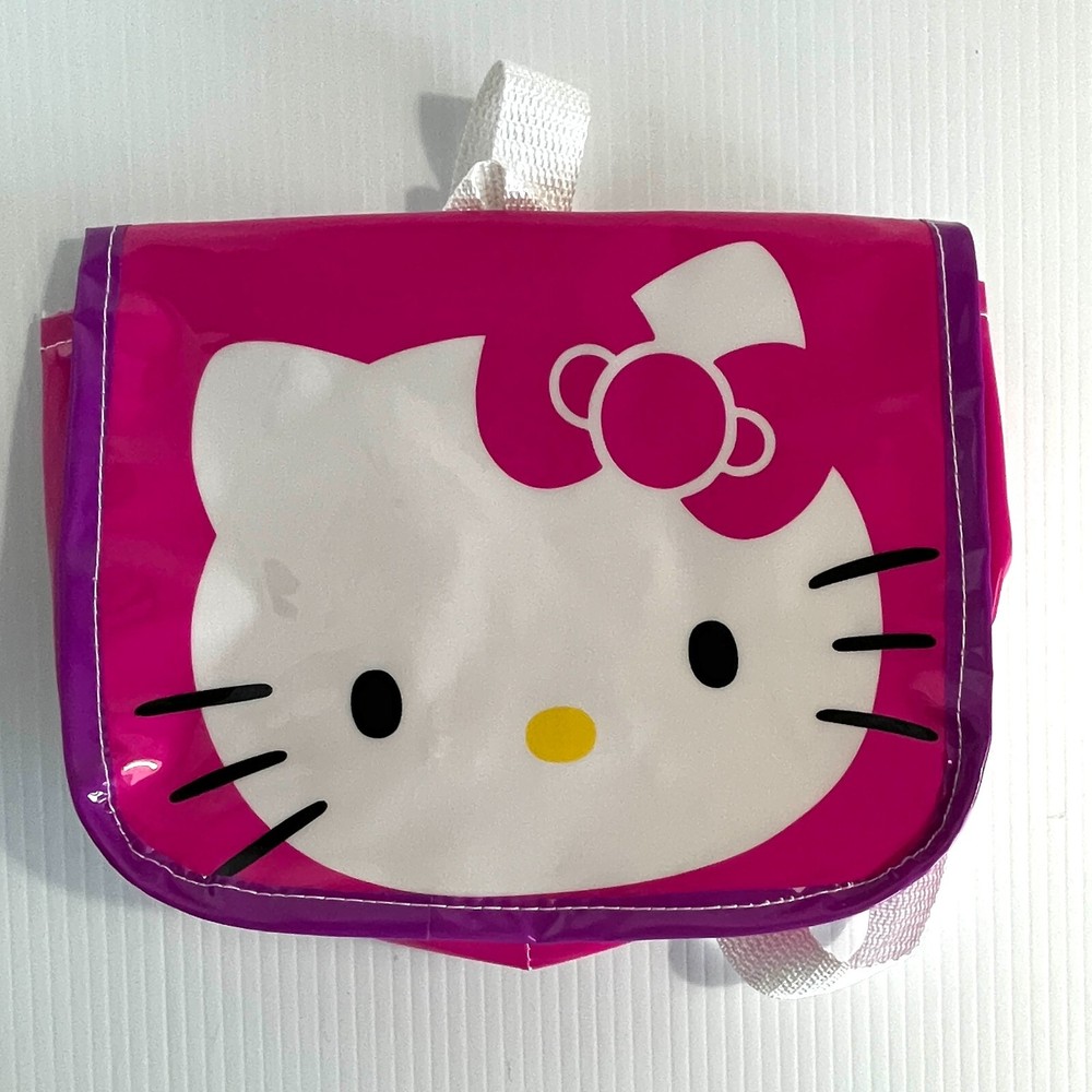 2012 Sanrio Hello Kitty Vinyl Backpack Messenger Bag 10.5x6.5 Inches