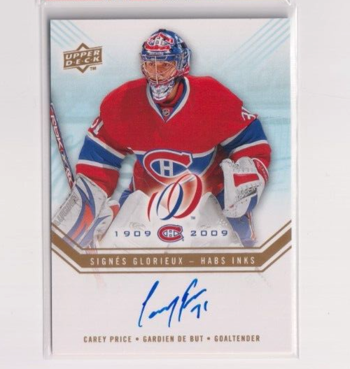 2008-09 Upper Deck Montreal Canadiens Centennial Inks AUTO HABS-CP Carey Price