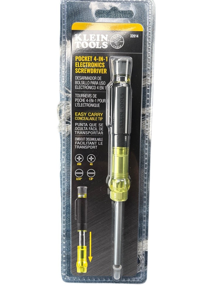 Klein Tools 32614 4-in-1 Precision Electronics Pocket Screwdriver