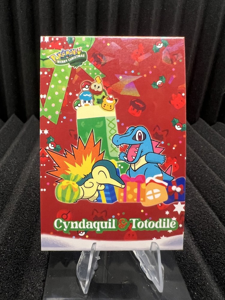 Cyndaquil & Totodile - Cracked Ice Holo - Christmas Card Database - Pokemon NM