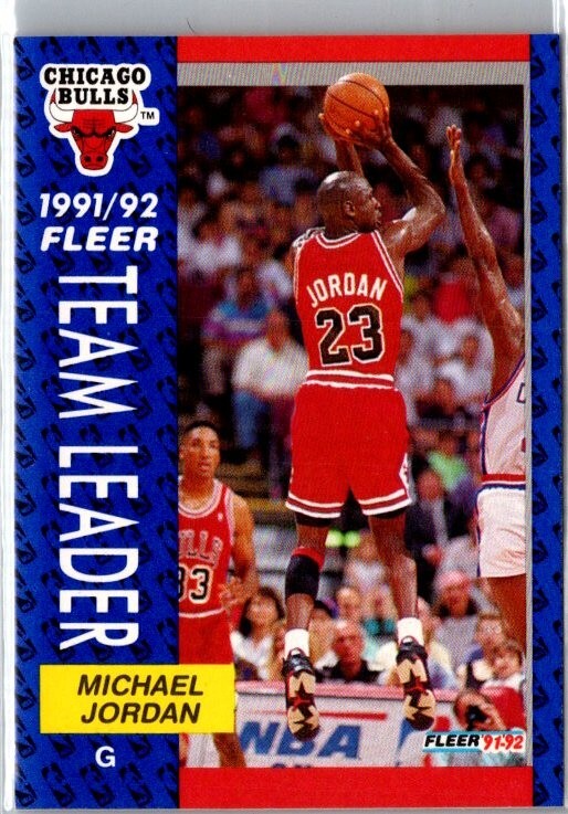 1991-92 Fleer Michael Jordan #375 Chicago Bulls Team Leaders Basketball Card