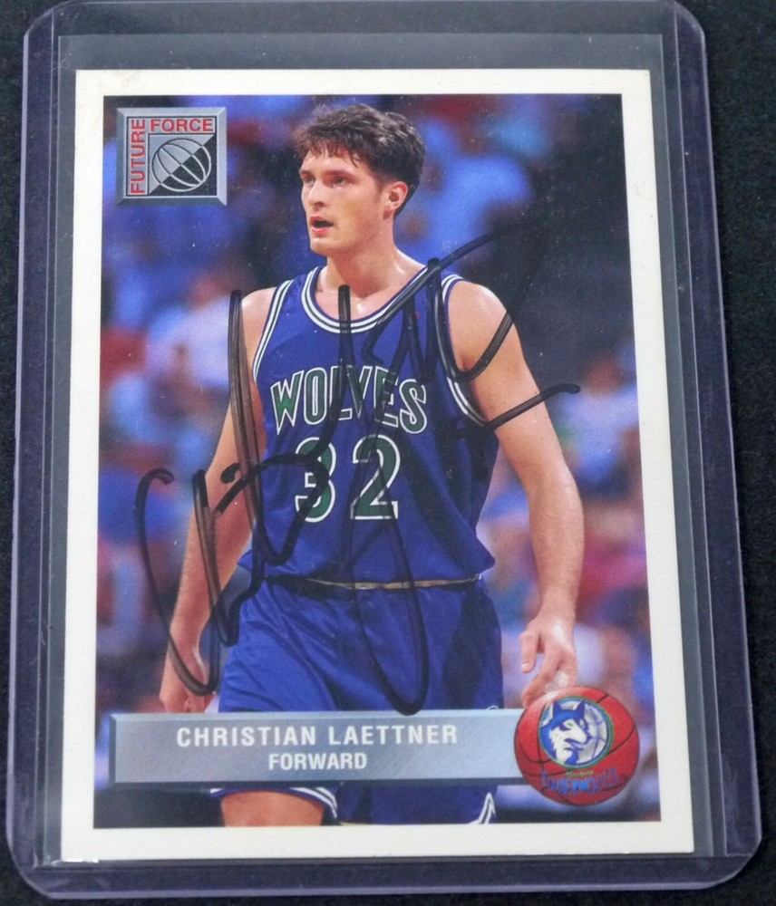 1992 Upper Deck Christian Laettner Rookie On Card Auto Signed RC Timberwolves
