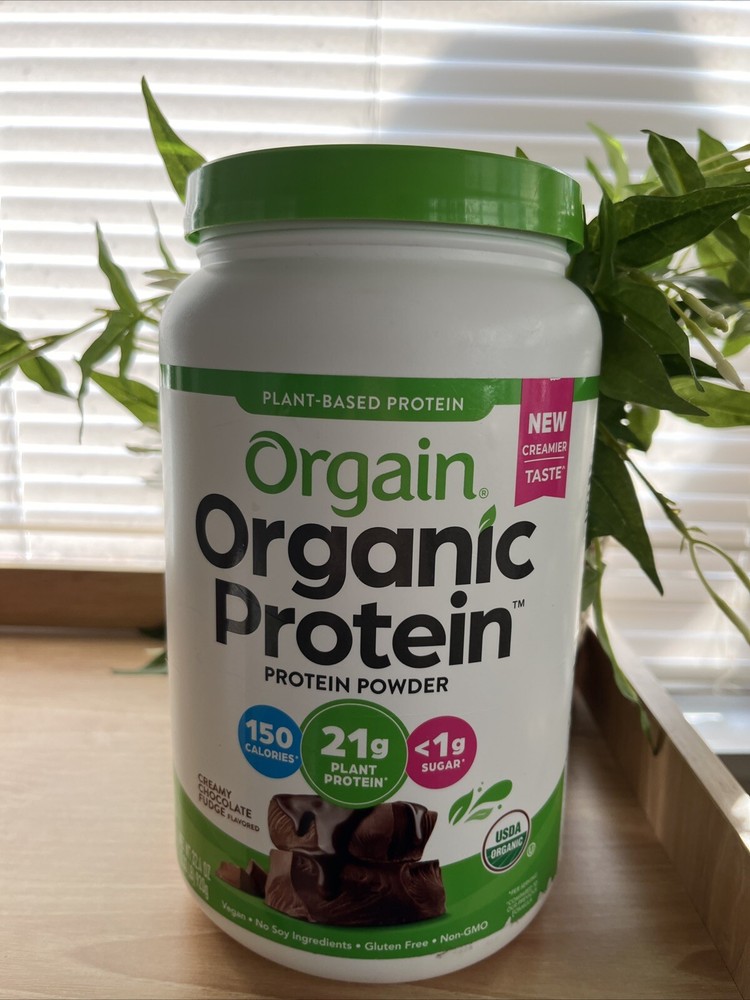 Orgain Organic 21g Plant Vegan Protein Powder, Creamy Chocolate Fudge -   2.03lb