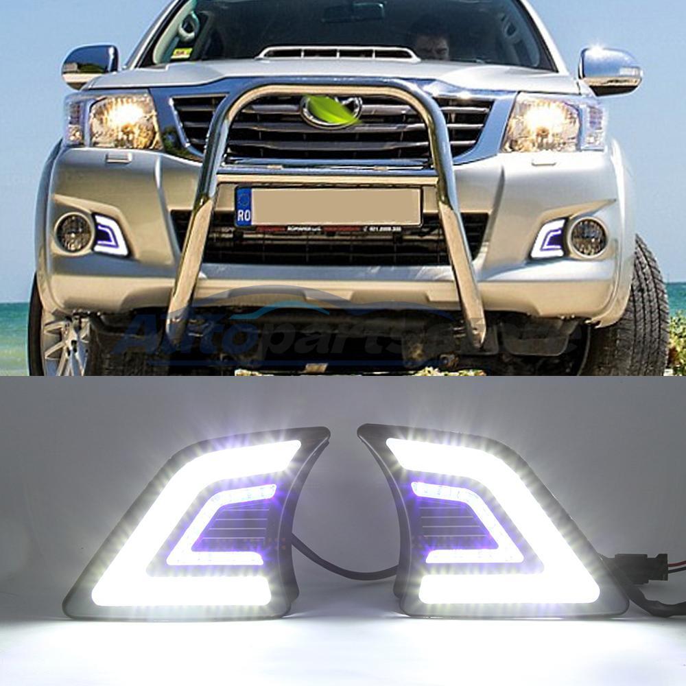 DRL LED Daytime Running Light Car Fog Day Lamp For Toyota Hilux Vigo 2011 - 2014