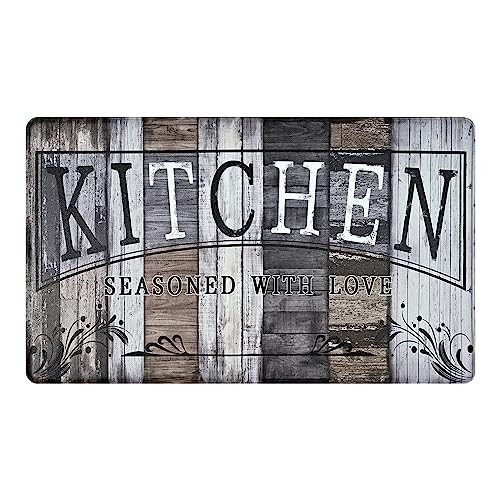 Farmhouse Cushioned Kitchen Rug Washable, Non Slip Padded 30