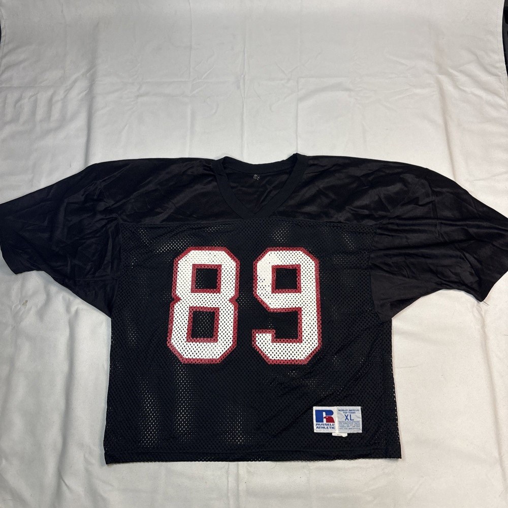 Vintage USA Russell Athletic Football Jersey Mesh Mens XL Black Red #89