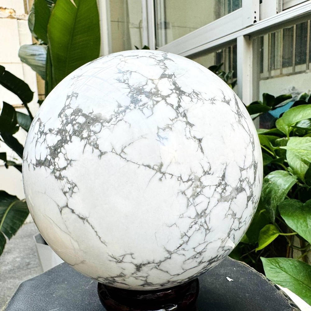 13.45LB Natural white turquoise Sphere Quartz Crystal Ball Reiki Healing