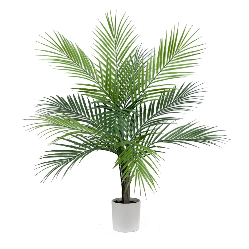 30H Artificial Indoor Palm Tree in Vanilla Plastic Planter
