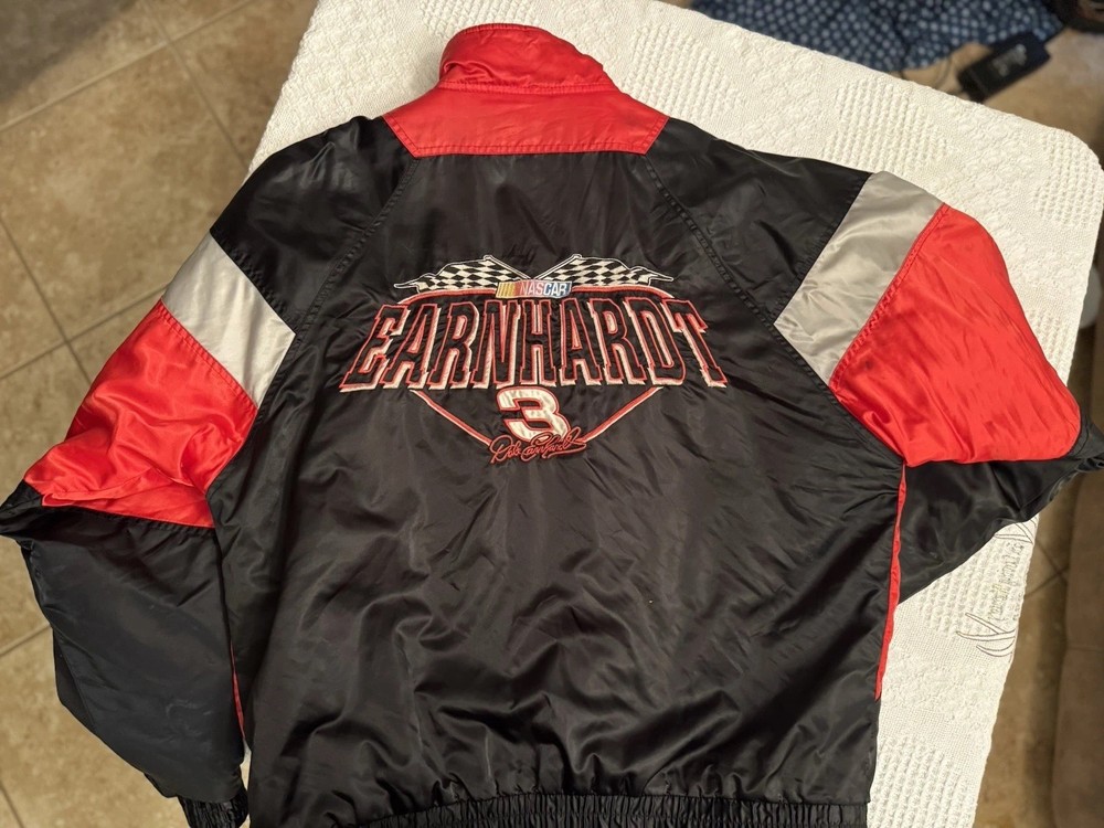 Dale Earnhardt Racing Jacket Black Red Checkered Design