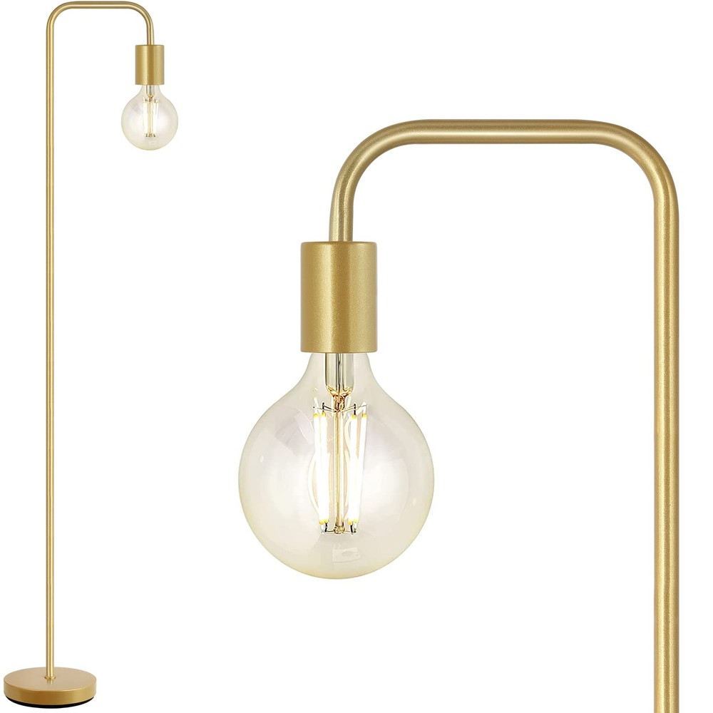 63-Inch Brass Gold Industrial Floor Lamp with E26 Socket - BoostArea Modern Standing Lamp