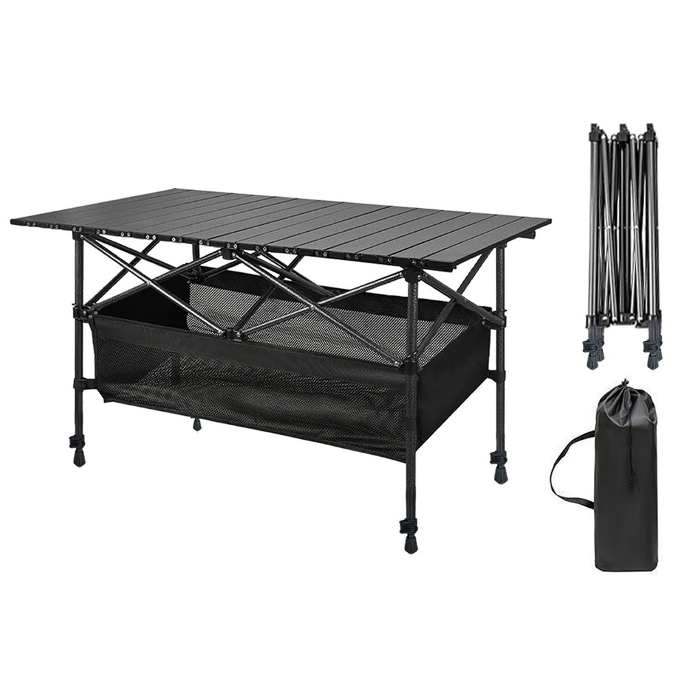 Foldable Camping Table, Portable Aluminum Folding Camp Table That Fold Up Lig...