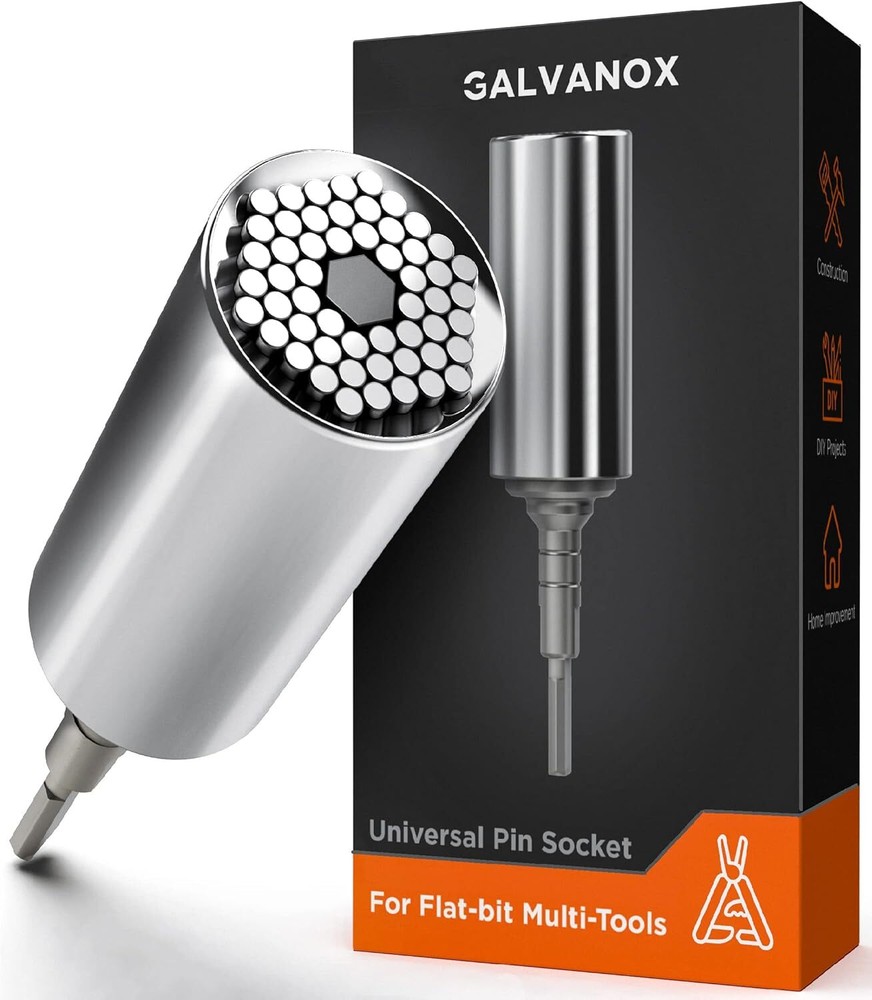 Galvanox Universal Socket Adapter Compatible with pocket size, Silver