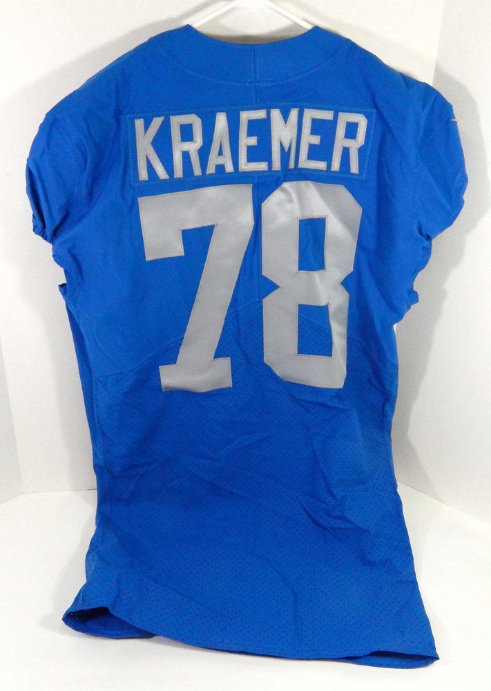 2022 Detroit Lions Tommy Kraemer #78 Game Issued Blue Jersey Thankgiving 46 7