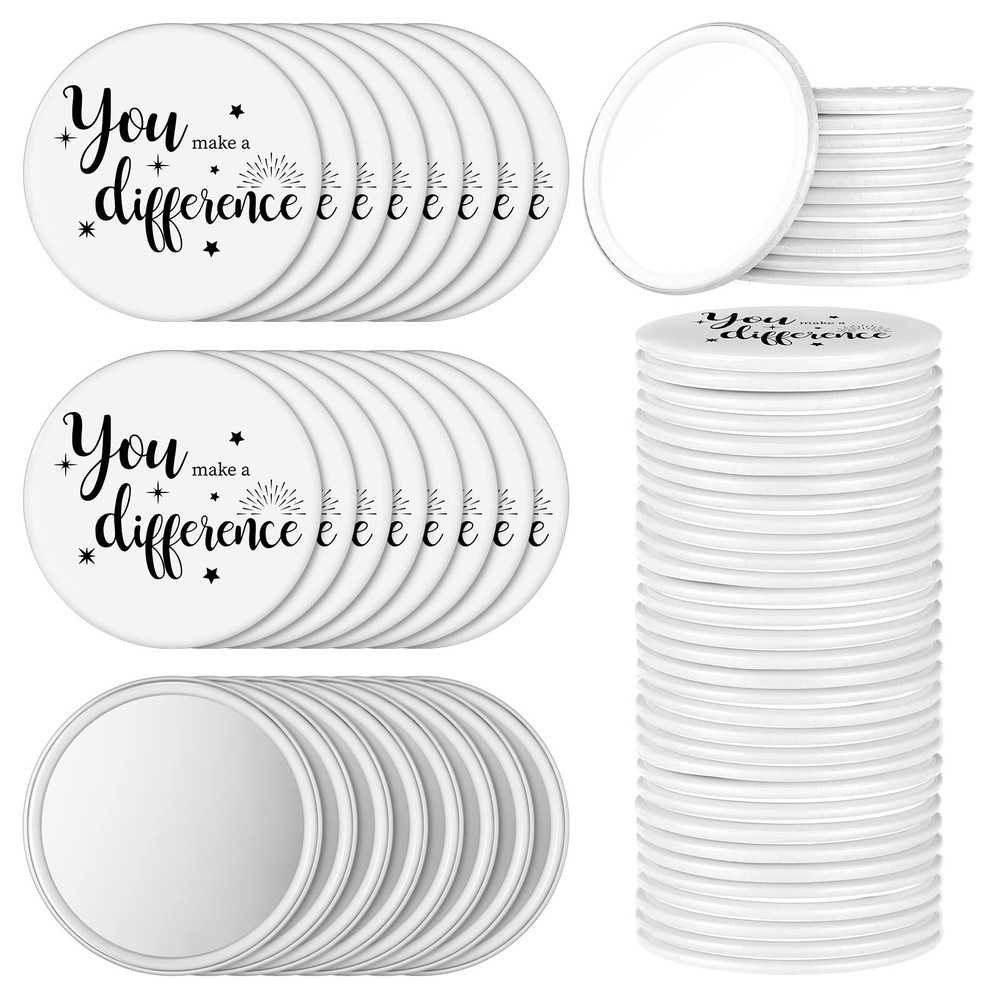 Hoolerry 24-Piece Inspirational Round Pocket Makeup Mirror Set Compact & Portable