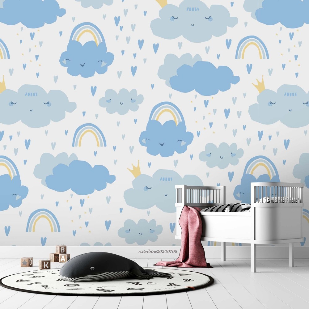 3D Rainbow Clouds Pattern Wall Murals Wallpaper Murals Wall Sticker 2