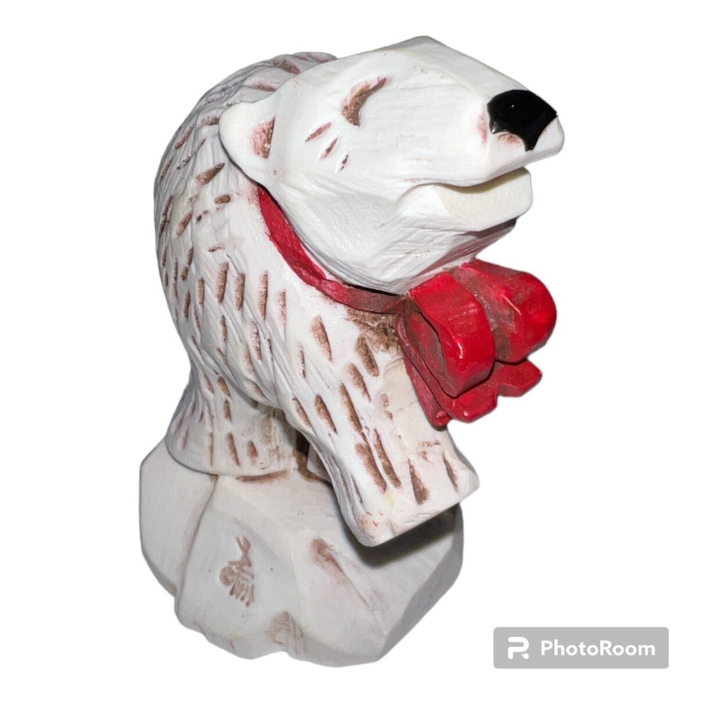 David Frykman Polar Bear Figurine 4”Christmas Holiday Vtg 1995 Animal Trinket