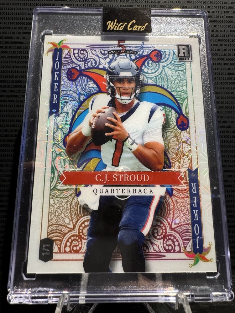 2023 Wild Card 5 Card Draw Stacked Deck - CJ STROUD - 1/1 Rookie Rainbow Joker