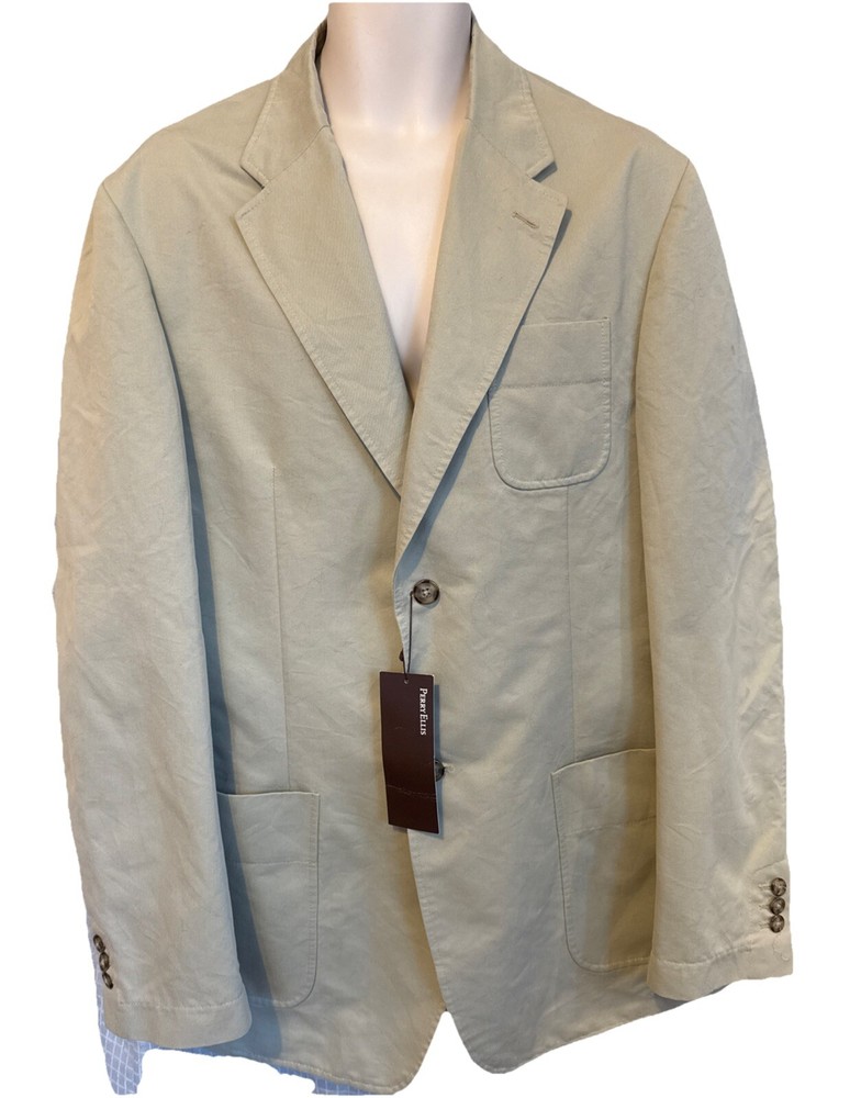 Men's Perry Ellis Tan/Lt Brown Sports Blazer Sz 46 Reg SRP $155