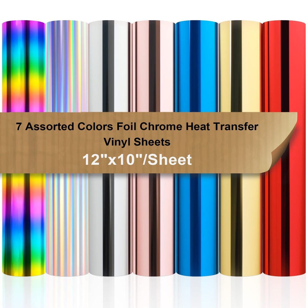 Metallic Foil HTV Vinyl Bundle 7 Sheets 12