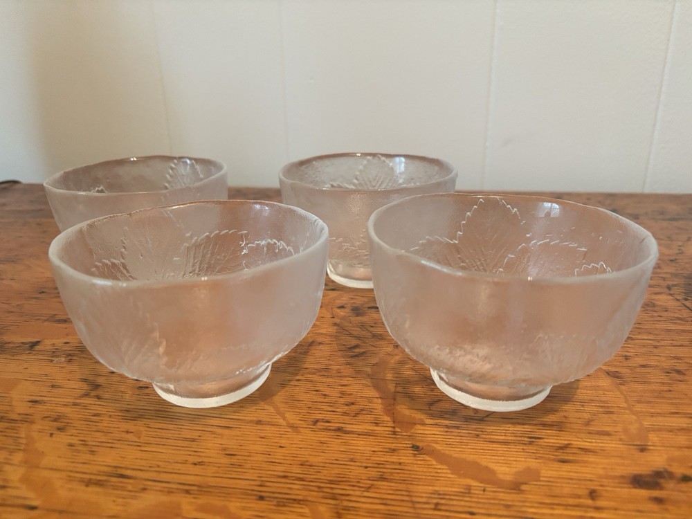 Kosta Boda Party Leaf Bowls Sweden Cereal Soup Dessert 4.5” Set Of 4