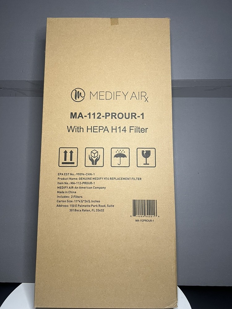 Medify Air MA-112 PROUR-1 HEPA H14 Filter 2 Pack Air Purifier Genuine