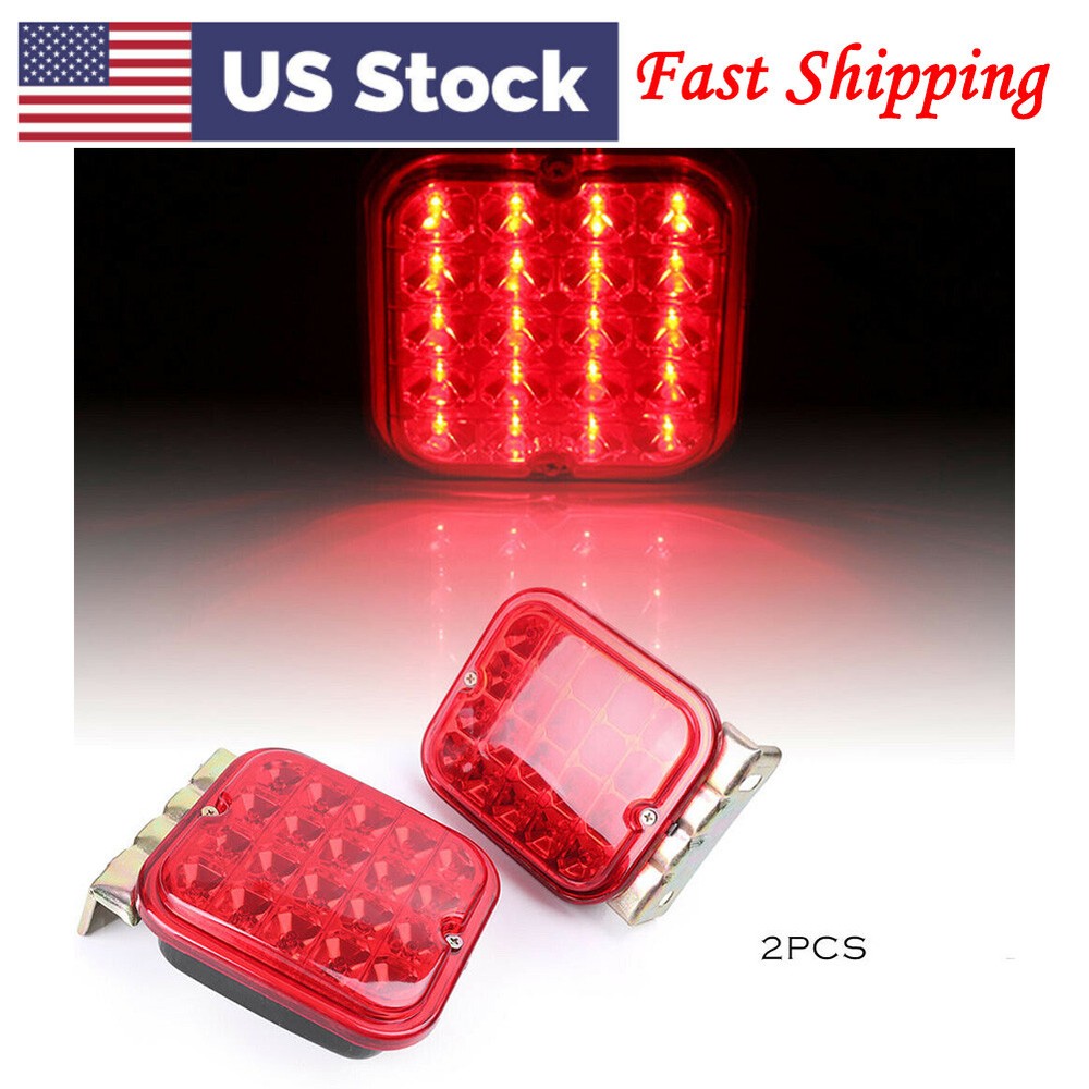2PCS Car Trailer Rear Brake Signals Light Stop Warning Lamp for Campers RV Boats