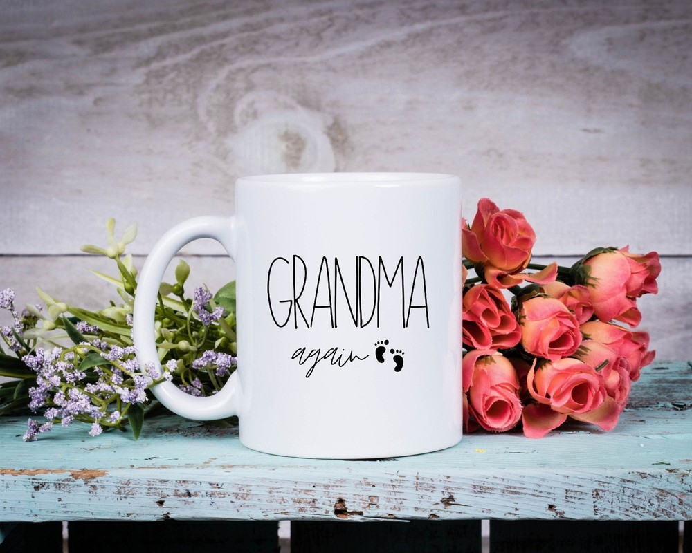 Grandma Again Mug Pregnancy Announcement Gift For Second Baby Surprise