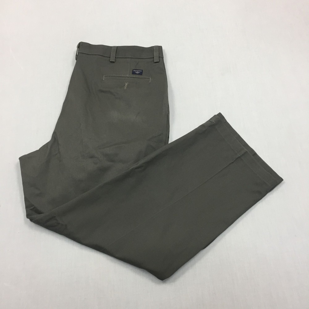 Dockers Chino Trousers Cotton Pants Straight Fit Mens Size 40W 30L Grey