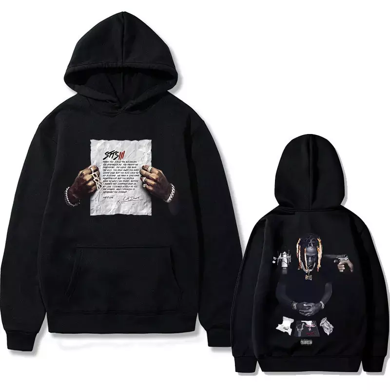 two sides hoodie, Rapper Lil Durk hoodie, hip hop hoodie size S-5XL