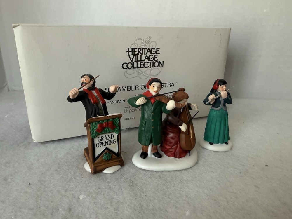 Dept 56 Chamber Orchestra Christmas City Set of 3 with Box 5884-0 Missing 1 Figure