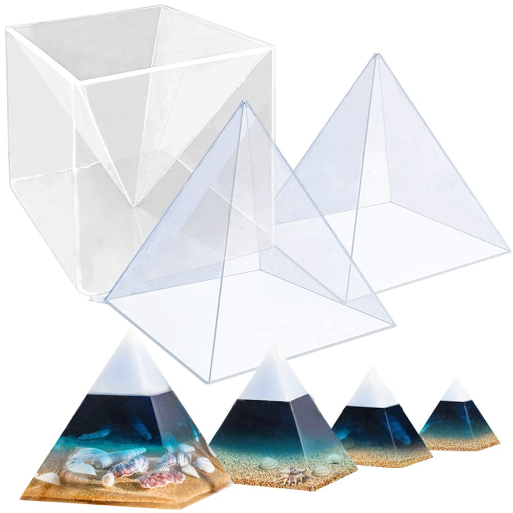 RESINWORLD Super Large Clear Silicone Pyramid Molds for Resin, 2Pcs Inner Pyr...