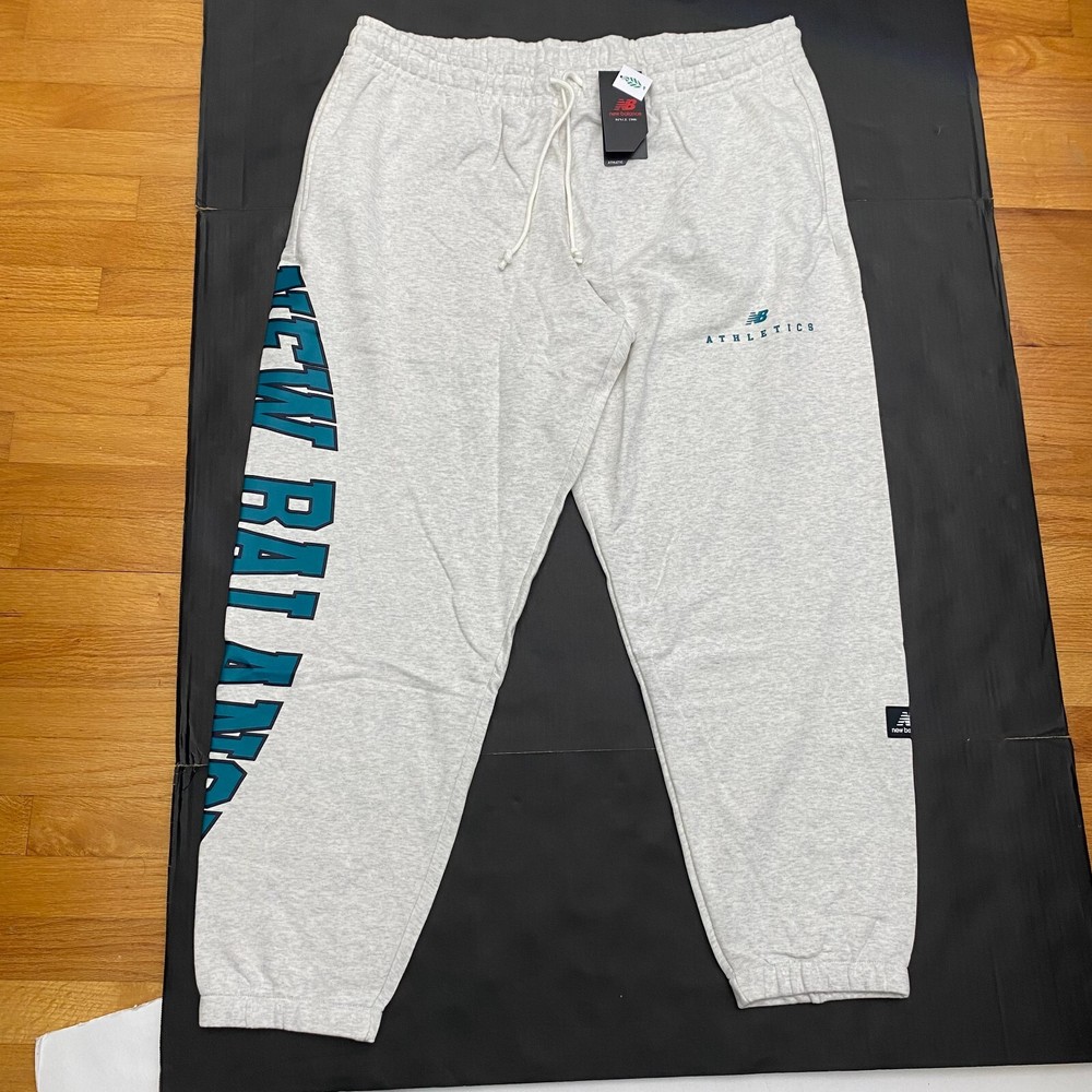 New Balance Uni-ssentials Warped French Terry Trousers Heather Gray Size 2XL New