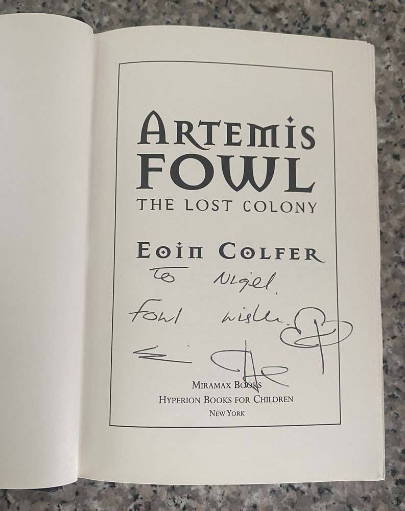 Artemis Fowl THE LOST COLONY Eoin Colfer 2006 First Edition Signed HB