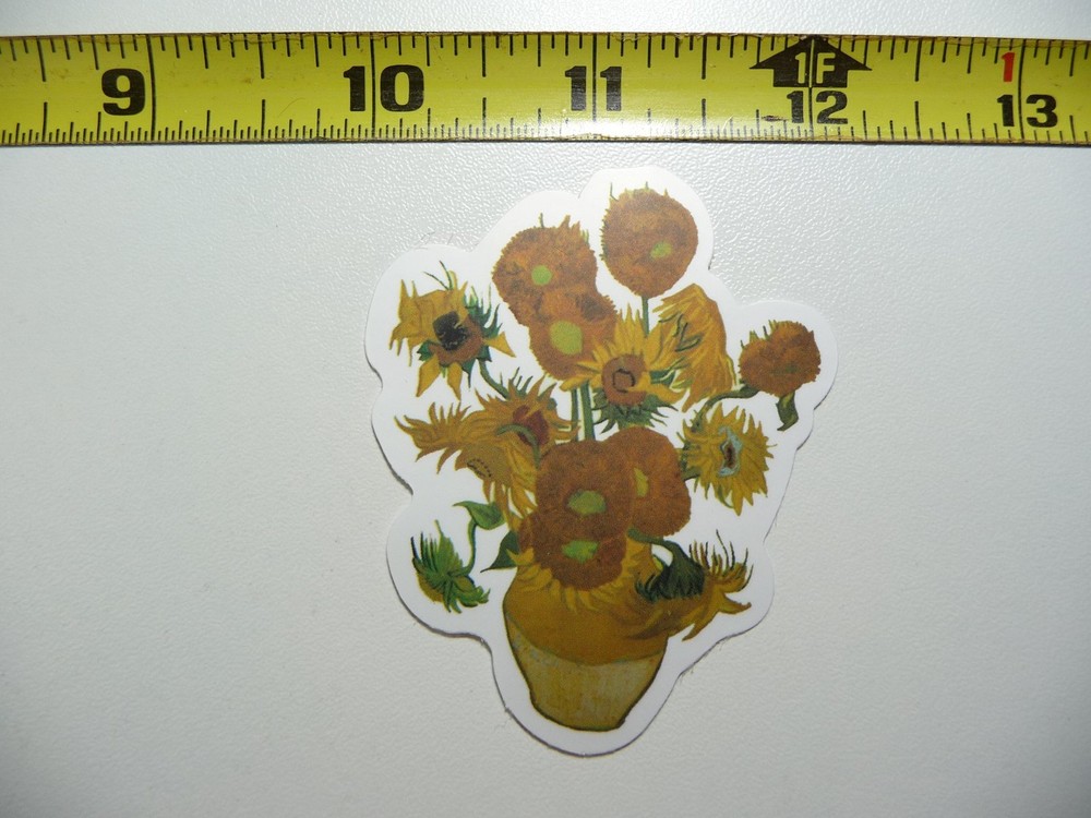 VINCENT VAN GOGH VASE OF VARIOUS SUNFLOWERS DECAL STICKER CLASSIC ARTIST PAINTER