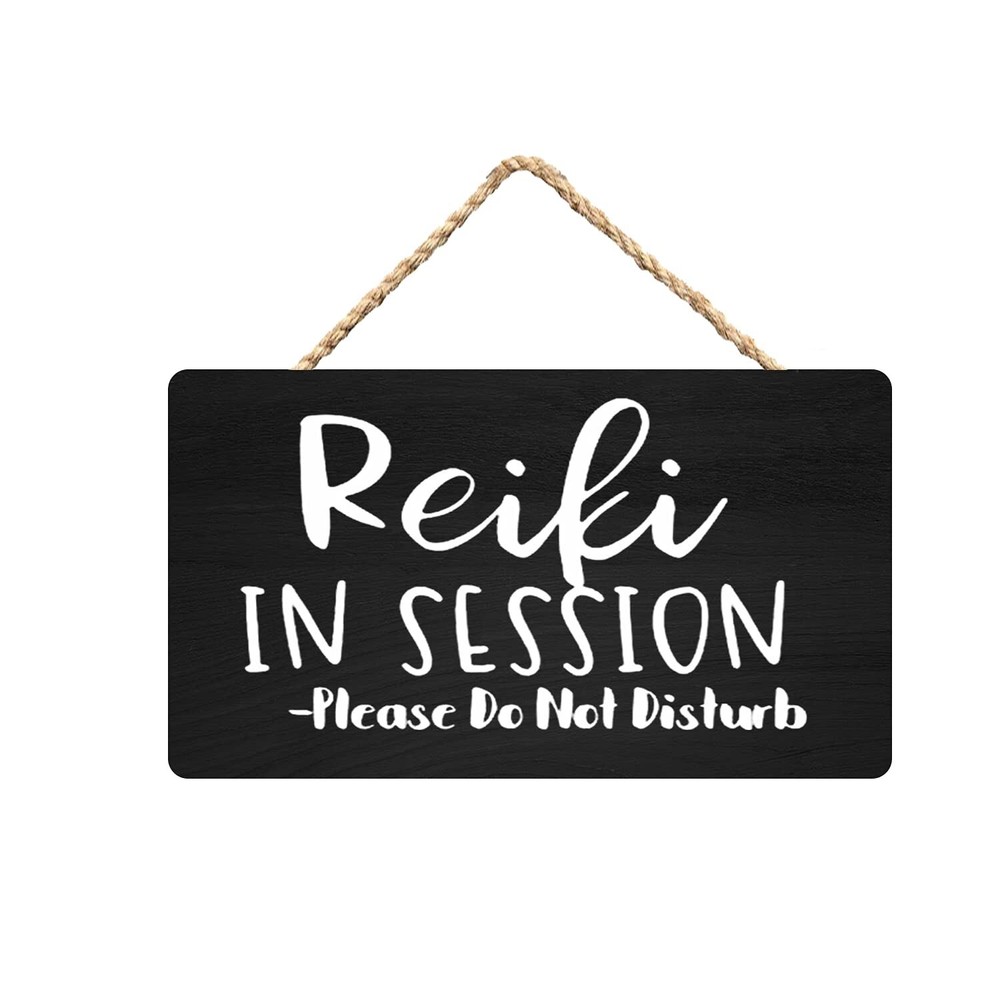 Reiki in Session Wood Sign Reiki Decor Wall Door Hanger Handmade Sign Do Not ...