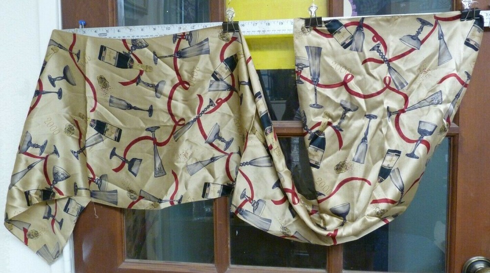 Vintage Auguri Champagne Happy New Years 2000 Long Rectangle Scarf -SHLC#13-image