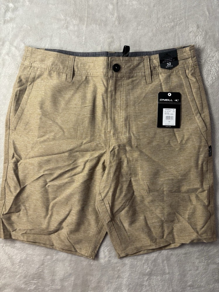 O’Neill Drifter Heather Hybrid Shorts Mens 32 Tan Stretch Surf Skate Casual NWT